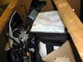 12-10-02 This is were someone broke into my crate and stole my radio and disc player